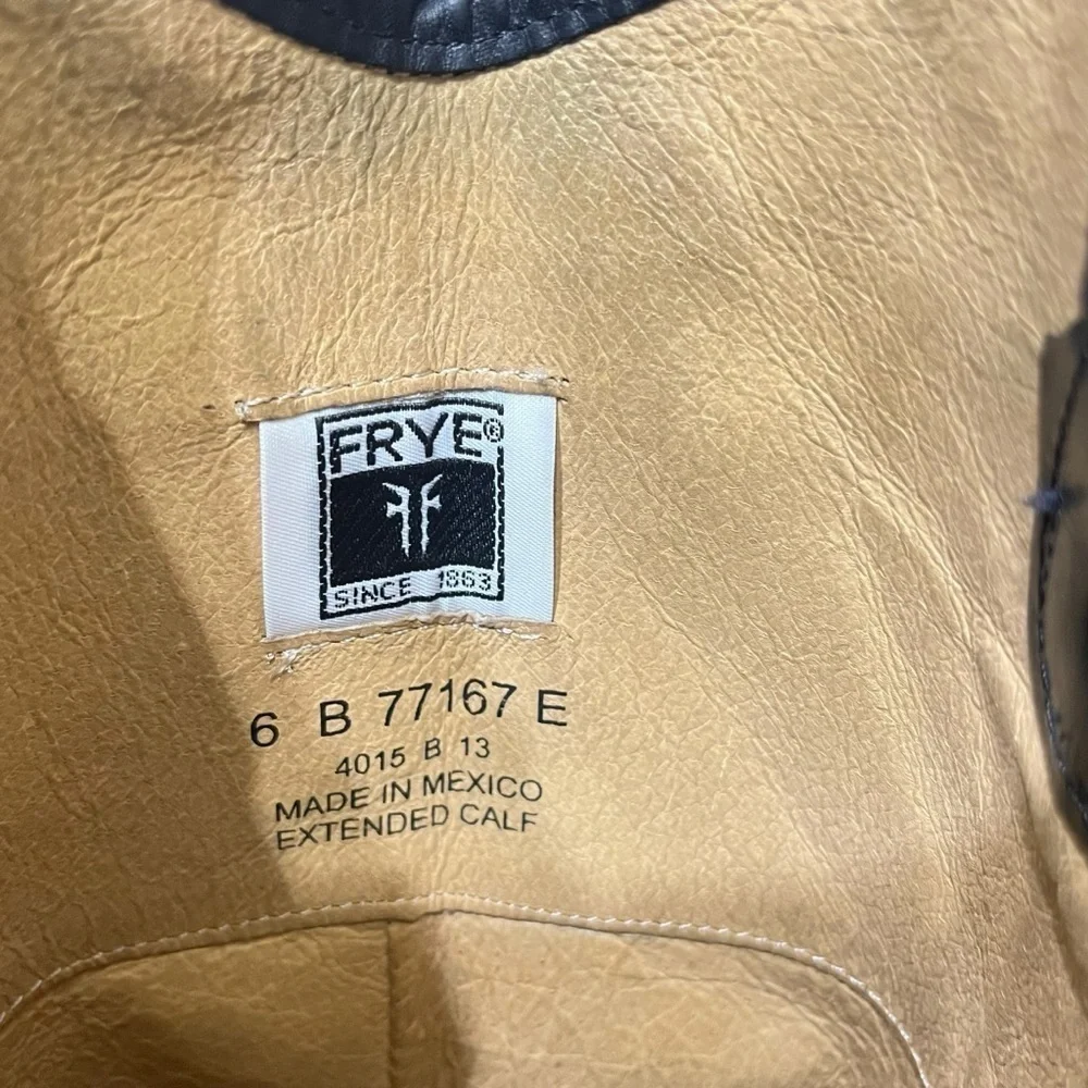 FRYE Melissa Button‎ Lug Equestrian-Inspired Tall Boots in Black Women's Size 6